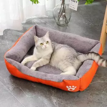Large Pet Cat and Dog Bed Warm Comfortable Dog House Soft PP Cotton Nest Dog Basket Mat Universal Waterproof Cat Bed S