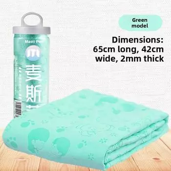 Large Pet Towel with Bucket Thickened Dog and Cat Bath Towel Absorbent Deerskin Towel Pet 65*42
