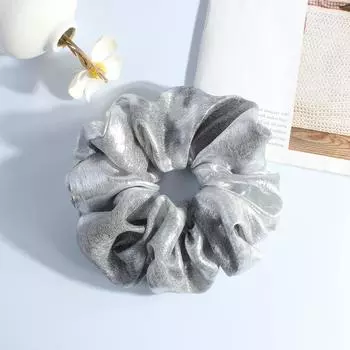 Large Premium Large Intestine Ring Lazy Ball Head Low Ponytail Headrope High Elastic Hair Band Hair Accessories серебряный