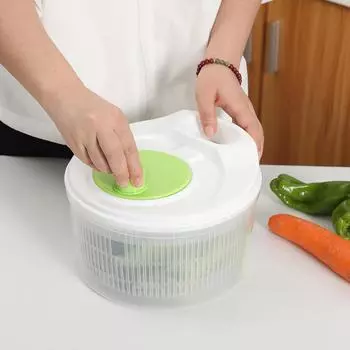 Large Salad Spinner Efficient Vegetable Washer Drainer Strainer with Convenient Basket for Easy Manual Cleaning Kitchen Tools