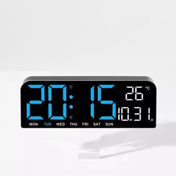 Large Screen Digital Wall Clock Date Week Temperature Timing Countdown Clock Dual Alarms 12/24H LED Display Electronic Clock красный