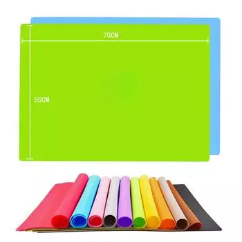 Большой силиконовый коврик для столовых приборов пищевой класс FDA настольный коврик нескользящий изоляционный коврик водонепроницаемый прямоугольный коврик 70x50 для студентов и детей 70x50x0.1cm белый