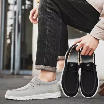 Large size 2025 breathable mesh one-pedal men s shoes non-slip outdoor casual shoes lightweight personalized shoes loafers 39 чёрный