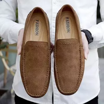 Large size 2025 summer new men s shoes youth trend men s Doudou shoes casual driving shoes lazy shoes trend 38