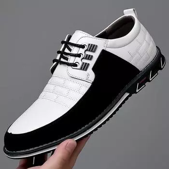 Large size 38-50 MEN S Italian business dress versatile casual leather shoes high quality classic brown outdoor male shoes 38 чёрный