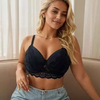 Large size bra, thin back, sexy plus size underwear, steel ring to gather large size bra 90D