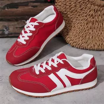 Large size casual shoes women s 2025 spring new single shoes lace-up round head fashion flat-bottomed sports shoes women 36 чёрный
