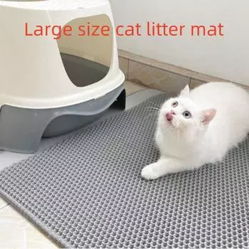 Large Size Cat Litter Mat Pet Toilet Waterproof Double-layer Anti Slip Sand Cat Washable Mat Cleaning Mat Pet Cleaning Products 55X75cm чёрный