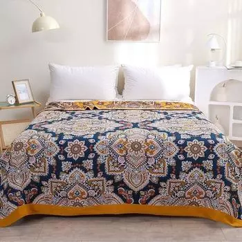 Большой размер хлопковое песочное четырехслойное марлевое полотенце для взрослых одеяло в этническом стиле одеяло в европейском стиле односпальное двухместное одеяло для дивана покрывало для ворса одеяло 150x200