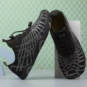 Large size couple fashion outdoor fishing shoes swimming shoes wading creek shoes five-finger shoes breathable beach shoes 35 розовый