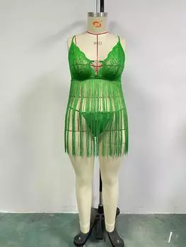 Большой размер европейский размер толстая ММ сексуальная юбка на подтяжках с бахромой сексуальная юбка средней длины эротическое нижнее белье S