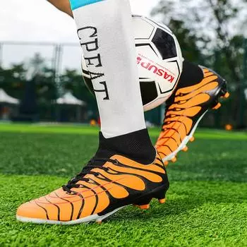 Large size football shoes AG long nails TF broken nails boys and teenagers lawn game training sneakers 35