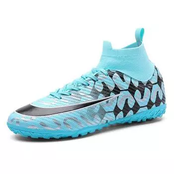 Large Size Football Shoes Men s High Top Teen Students TF Shredded Nails AG Spikes Competition Training Football Shoes 35