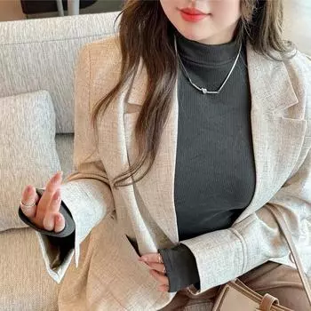 Large Size German Velvet Half Turtleneck Bottoming Shirt for Women In Autumn and Winter withHigh-end Long Sleeves Can Be Worn Outside Slim Fashionable S