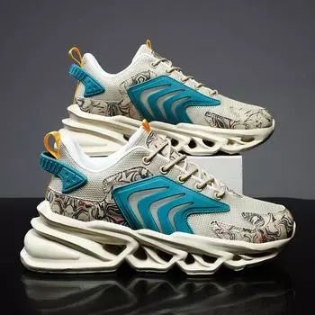 Large size Guochao breathable mesh blade casual sports dad shoes men s running shoes outdoor comfortable and breathable 39 бежевый
