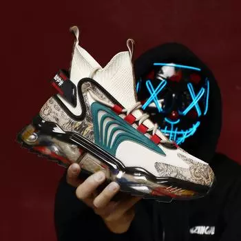 Large size high-top socks shoes men s casual shoes popcorn men s shoes Korean version breathable fly-woven sports running shoes 39 белый