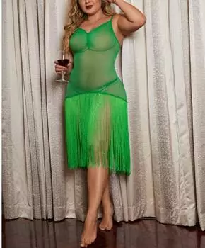 Кружевные кисточки большого размера, большое платье, сексуальный костюм, одежда для выступлений 1XL