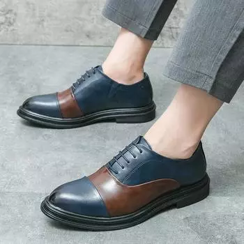 Large size loafers, leather shoes, men s business dress 38-46 color matching 2025 spring and autumn new business leather shoes 38