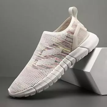 Large size low-top socks shoes fly-woven mesh trendy shoes shrimp skin foreign trade one-pedal lazy shoes four-season men s shoes 39