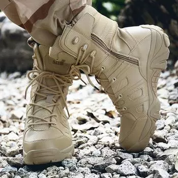 Large size men s boots men s 2025 autumn and winter high-top combat boots men s desert boots men s outdoor trendy men s boots 39
