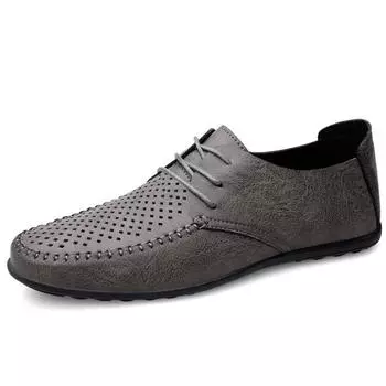 Large size men s casual leather shoes, business casual simple and versatile, low-top lace-up hand-sewn Shoes 38