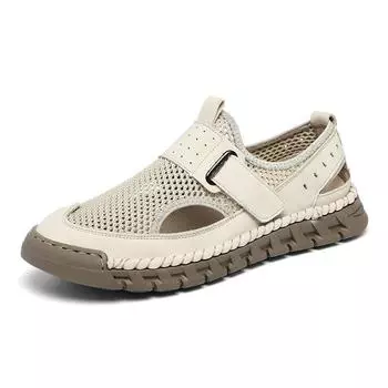 Large size men s mesh shoes breathable summer hollow men s shoes outdoor light casual shoes non-slip mesh shoes 38
