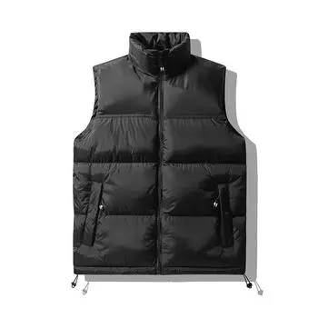 Large Size Men s Padded Vest Stand Collar Zip-up Sleeveless Jacket Male Patchwork Plus Big Work Autumn Spring Waterproof XXL