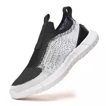 Large size men s shoes lightweight fly-woven mesh only sports running trendy shoes socks shoes men s foreign trade factory 39