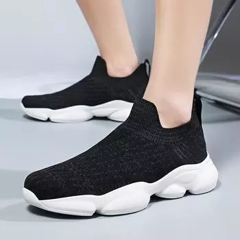 Large size men s shoes socks shoes men s summer new fly-woven mesh breathable single shoes soft-soled casual shoes explosion 37