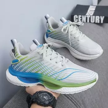 Large size men s single shoes popcorn new trendy casual sports shoes lightweight soft sole breathable running shoes 39