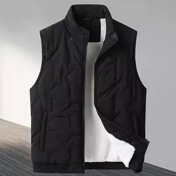 Large Size Men s Winter Vest Fur Fleece-Lined Warm Sleeveless Jacket Male Thicke Cotton Padded Casual White Big Plus 10XL 3XL