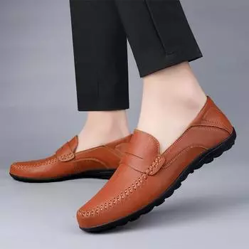 Large size microfiber casual small leather shoes spring 2025 trendy comfortable Doudou shoes men s fashion by Shoes 38