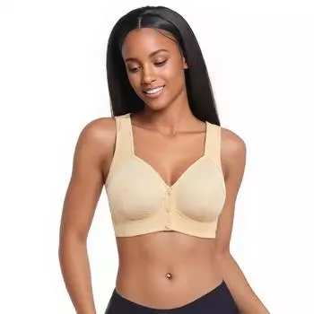 Large size middle-aged and elderly front buckle bra without steel rim vest women s underwear 36/80C cup