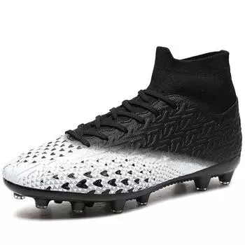 Large size new broken nails high-top football shoes men s students adult grass training long nails competition kicking shoes 35