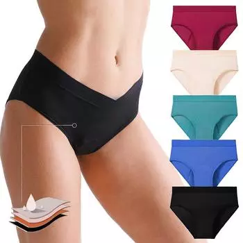 Large Size Sexy Multi-color Four Layer Physiological Underwear with High Absorption Capacity Breathable Leak Proof Physiological Underwear Panties S чёрный
