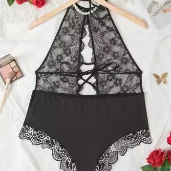Большой размер сексуальное корректирующее белье с V-образным вырезом летнее перспективное кружево женская шея веселье 1XL