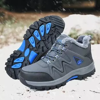 Large size snow boots travel hiking men s shoes casual sports shoes winter warm men s cotton shoes velvet outdoor hiking shoes 38