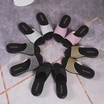 Большой размер однотонный 2024 весна и осень новый круглый носок толстая подошва модная повседневная одежда однотонные сандалии женские 36 серый