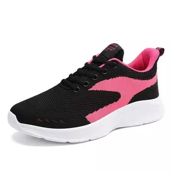 Large Size Sports Shoes New Mesh Surface Breathable Student Running Shoes Super Light Soft Sole Travel Shoes 40 чёрный