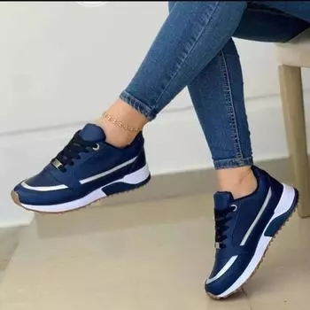 Large size sports shoes women s 2024 spring and autumn foreign trade new color matching round head light casual single shoes spot 35 чёрный