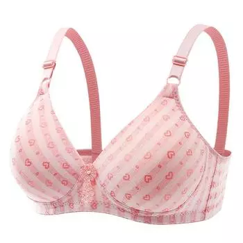 Large size thin bra gathered without steel ring underwear comfortable collection breast anti-sagging breathable underwear women s bra 80B