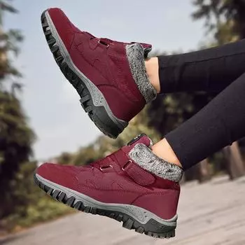 Large size winter hiking shoes women s shoes warm velvet shoes middle-aged and elderly cotton shoes walking shoes mother shoes student girl 36 чёрный