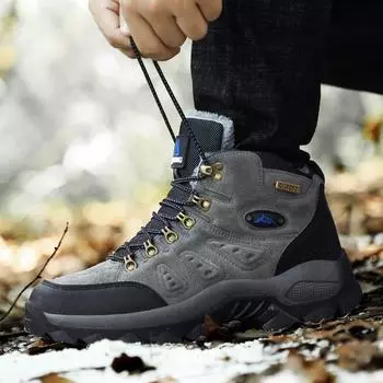Large size winter new high-top outdoor casual shoes fashion sports hiking shoes couple breathable platform shoes 36