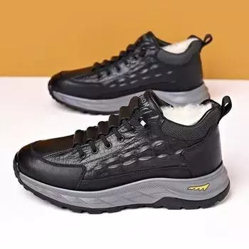 Large size winter Northeast large cotton shoes 2024 new snow boots piled and thickened casual men s shoes one pedal snow boots 39