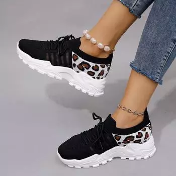 Large size women s casual sports shoes, new round head lace-up flat-bottomed comfortable mesh shoes, sizes 35-43 35 жёлтый