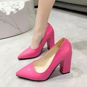 Large Size Women s High Heels New Pointed Square Heel Office Wedding Party Luxurious Women s Shoes Shallow Mouth Daily Wear 35