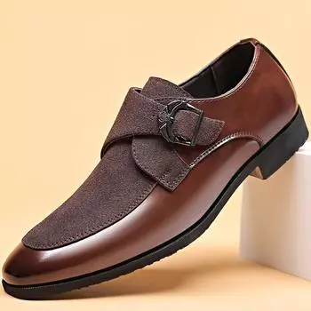 Large Sizes 38-48 Brown Patent Leather Pointed Toe Men Business Dress Party Shoes Suture Design Formal Office Work Male Oxfords 38 чёрный