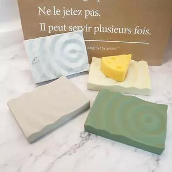 Большая мыльница для ванной комнаты Мыльница из силикона без перфорации Сливная мыльница Scroll слоновая кость