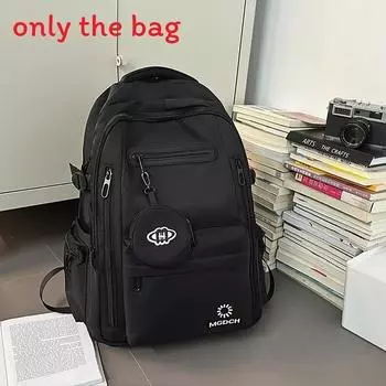 Large Solid Capacity Color Backpack With Letter Embroidery Design Daily For