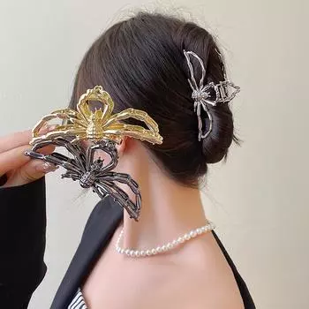 Large Spider Hair Clip Metal 2023 Halloween Women Headwear Claw Clip Girl Hairpins Trendy Gift Gold/Silver/Black Accessories золотой